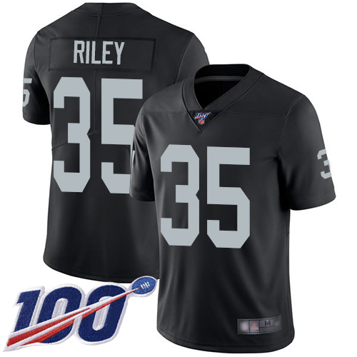 Men Oakland Raiders Limited Black Curtis Riley Home Jersey NFL Football 35 100th Season Vapor Jersey